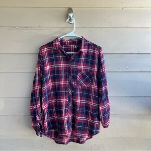 Well Worn Plaid Button Down Shirt - Size S Fall Flannel Cozy Casual